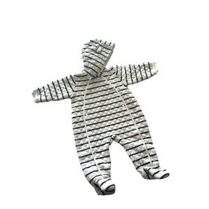 Nordstrom Baby Quilted Bunting Sleeper One Piece Navy Cream Sz 6 Month Stripe